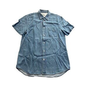 Acne Studios Isherwoood Short Sleeve Shirt in Denim Blue
